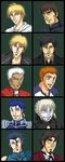  6+boys akagi archer artoria_pendragon_(all) dark_skin dark_skinned_male emiya_kiritsugu emiya_shirou fate/stay_night fate/zero fate_(series) fukumoto_nobuyuki_(style) gilgamesh highres ichiru_muto kaiji kotomine_kirei lancer lancer_(fate/zero) multiple_boys parody saber_alter style_parody toosaka_tokiomi 