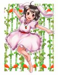  animal_ears barefoot black_hair bunny_ears feet inaba_tewi namine0079 outstretched_arms red_eyes short_hair solo spread_arms touhou 