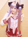  cosplay hiiragi_kagami hiiragi_kagami_(cosplay) lucky_star photo saya saya_(cosplayer) school_uniform serafuku skirt twintails 