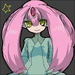  costume gen_4_pokemon lowres mesprit non-web_source personification pink_hair pokemon solo star yellow_eyes 