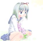  blue_eyes copyright_request flower hairband kiriu lowres short_hair solo 