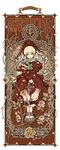  art_nouveau blonde_hair blue_eyes bonnet bow cane dress drill_hair flower fujinozu highres long_hair plant rozen_maiden shinku solo vines 