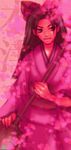  bad_id bad_pixiv_id black_eyes black_hair bow hair_bow japanese_clothes kimono kitsu_chiri long_hair sayonara_zetsubou_sensei shovel solo translated yukifune 