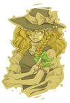  bad_id bad_pixiv_id blonde_hair braid hat hounori kirisame_marisa ribbon short_hair sketch solo star touhou yellow_eyes 