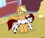  applejack_(mlp) dealia_hoofpaw equine female friendship_is_magic hair hat horse mammal my_little_pony pony spanking tears wiggabuysomeapples 