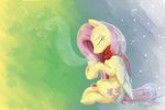  cup cutie_mark equine eyes_closed female fluttershy_(mlp) friendship_is_magic geomancing hair horse mammal my_little_pony pegasus pink_hair pony scarf sitting solo sparkles steam wings 