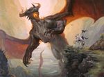  cliff dragon equine horn horse human knight lucas_graciano magic_the_gathering mammal wings 