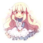  abandon_ranka bad_id bad_pixiv_id blonde_hair blush chibi kagerou_project key key_necklace kozakura_marry long_hair open_mouth red_eyes simple_background solo very_long_hair white_background 