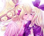  aida_mana blonde_hair cure_heart dokidoki!_precure harihisa kiss long_hair multiple_girls pink_eyes ponytail precure purple_eyes regina_(dokidoki!_precure) yuri 