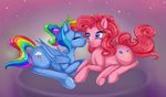  blue_eyes couple cutie_mark duo efmale equine eyes_closed female friendship_is_magic hair horse lying mammal misukitty multi-colored_hair my_little_pony pegasus pink_hair pinkie_pie_(mlp) pony ponytail rainbow_dash_(mlp) rainbow_hair wings 