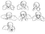  call_(mighty_no._9) call_h commentary english_commentary expressions greyscale head_tilt mighty_no._9 monochrome pontata robot_ears shocked_eyes sketch smile solo twintails 
