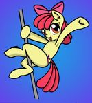  anibaruthecat anthro anthrofied apple_bloom_(mlp) bow cub dancing equine female feral flat_chested friendship_is_magic hair horse mammal monochrome my_little_pony pole pole_dancing pony smile solo toony young 