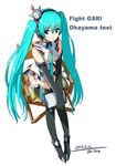  2013 aqua_eyes aqua_hair artist_name blue_eyes boots chair clipboard crown dated elbow_gloves full_body gloves goodsmile_company goodsmile_racing hatsune_miku headphones headset long_hair official_art race_queen racing_miku racing_miku_(2013) saitou_masatsugu sitting solo thigh_boots thighhighs twintails very_long_hair vocaloid 
