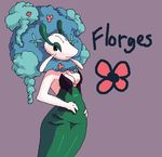  breasts female florges flower nintendo pienji plain_background pok&#233;mon pok&eacute;mon solo video_games 