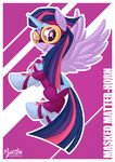  costume equine eyewear female flying friendship_is_magic goggles horn horse looking_at_viewer mammal mask masked_matter-horn_(mlp) my_little_pony mysticalpha pony power_ponies_(mlp) purple_eyes purple_theme solo twilight_sparkle_(mlp) winged_unicorn wings 