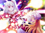  blonde_hair danmaku hair_bobbles hair_ornament multiple_girls multiple_wings orange_eyes pink_eyes ribbon shinki side_ponytail silver_hair touhou touhou_(pc-98) wings xiaoyin_li yakumo_yukari 