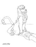  anal anthro black_and_white eyes_closed faceless_male feline firestormsix fur gay human invalid_tag lion male mammal monochrome oral plain_background raised_tail rimming signature sketch white_background 