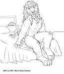  anal anthro black_and_white feline firestormsix fur gay human invalid_tag lion male mammal monochrome nude oral plain_background rimming sheath signature white_background 