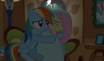  biting_lip blanket blue_fur crying cutie_mark duo equine eyes_closed female feral fluttershy_(mlp) friendship_is_magic fur hair horse inside lightning mammal multi-colored_hair my_little_pony pegasus pink_hair pony purple_eyes rainbow_dash_(mlp) rainbow_hair sofa teeth window wings yellow_fur zacatron94 