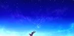  blue clouds kanbara_akihito kibunya_39 kyoukai_no_kanata silhouette sky stars 