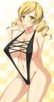  1girl blush breasts highres large_breasts mahou_shoujo_madoka_magica smile specs_(artist) swimsuit tomoe_mami yuguran_(specs) 