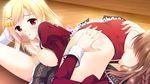  ass blonde_hair breasts brown_hair censored ensemble_(company) fellatio game_cg kadowaki_sakura kimishima_ao long_hair mahara_aoi nipples panties penis red_eyes sakura_mau_otome_no_rondo seifuku underwear 