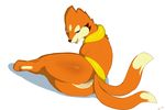 brown_nose dacad female floatzel fur looking_at_viewer mammal multiple_tails mustelid nintendo orange_fur orange_skin otter paws plain_background pok&#233;mon pok&eacute;mon pussy solo tongue tongue_out video_games weasel white_background 