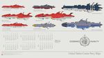  battleship calendar cruiser highres space_craft spaceship uchuu_senkan_yamato uchuu_senkan_yamato_2199 warship zenseava 