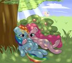  absurd_res blue_eyes blue_fur carligercarl cutie_mark equine female feral fluttershy_(mlp) friendship_is_magic fur group hair hi_res horse mammal multi-colored_hair my_little_pony pegasus pinkie_pie_(mlp) pony purple_eyes rainbow_dash_(mlp) wings 