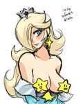  bad_id bad_tumblr_id bare_shoulders blonde_hair blue_eyes blush censored crown detached_sleeves drcockula earrings hair_ornament highres jewelry lips long_hair mario_(series) mini_crown no_bra novelty_censor off_shoulder rosetta_(mario) smile solo star star_earrings super_mario_bros. super_mario_galaxy upper_body 