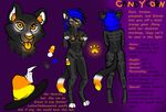  bioluminescence black_fur blue_hair bone breasts candy candycorn cat demon english_text feline female fur glowing hair halloween holiday holidays imp invalid_color magic_user mammal markings model_sheet nipples nude orange_eyes orange_nipples pattern pussy skeleton text witch 