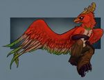  avian beak bird clothing feathers gerich ho-oh legendary_pok&#233;mon male nintendo pants phoenix plain_background pok&#233;mon pok&eacute;mon red_eyes spyn0ff video_games wings 