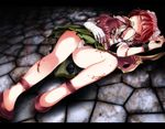  bad_id bad_pixiv_id bandages blood closed_eyes defeat highres ibaraki_kasen panties red_hair s-syogo short_hair solo torn_clothes touhou underwear 