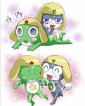  blush eyes_closed frog hat invalid_tag keronian keroro lotion rubbing sgt._frog tamama text 