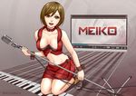  brown_eyes brown_hair hamura_mayu meiko microphone short_hair vocaloid 