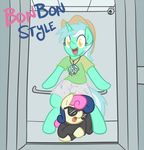  amber_eyes atlur bonbon_(mlp) clothed clothing cowboy_hat equine eyewear female friendship_is_magic fur gangnam_style glasses green_fur hair hat horn horse lyra_(mlp) lyra_heartstrings_(mlp) mammal meme my_little_pony pony sunglasses two_tone_hair unicorn yellow_fur 