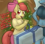  &lt;3 :d age_difference anthro anthrofied apple_bloom_(mlp) balls big_breasts blue_fur blue_hair blue_nose blush bow box breasts christmas christmas_tree clothed clothing cute dialog dick_in_a_box dickgirl english_text equine erection female friendship_is_magic fur gift glowing hair half-dressed hand_on_hip happy holidays horse humor intersex lamiaaaa light long_hair looking_away looking_back mammal my_little_pony navel open_mouth ornament penis plant pony raised_arm red_eyes red_hair shirt shirt_clothing skirt smile standing teeth text tongue tree trixie_(mlp) yellow_fur yellow_nose 