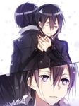  black_eyes black_hair dual_persona hug jianmo_sl kirito male_focus multiple_boys sword_art_online tears 