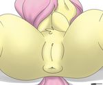  anus equine female feral fluttershy_(mlp) friendship_is_magic fur hair horse mammal my_little_pony nude pink_hair plain_background pony pussy solo spread_legs spreading toony white_background wiggabuysomeapples yellow_fur 