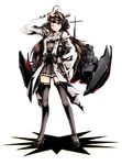  ahoge bare_shoulders black_eyes brown_hair detached_sleeves double_bun full_body hair_ornament hairband headgear japanese_clothes kantai_collection kongou_(kantai_collection) long_hair makishima_rin one_eye_closed skirt smile solo thighhighs transparent_background 