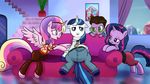  blue_eyes brown_hair clothed clothing crescent_(mlp) doublewbrothers dragon ear_piercing equine female friendship_is_magic green_eyes group hair horn horse male mammal married_with_children multi-colored_hair my_little_pony navel parody piercing pony princess_cadance_(mlp) purple_eyes scalie shining_armor_(mlp) sofa spike_(mlp) star_sparkle_(mlp) twilight_sparkle_(mlp) twilight_velvet_(mlp) two_tone_hair unicorn winged_unicorn wings 