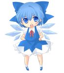  blue_hair chibi cirno hands_on_hips ice ice_wings open_mouth ryou-tan+ short_hair solo touhou wings 