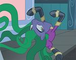  animated clothed clothing costume equine female friendship_is_magic fur green_eyes green_hair hair horse mammal mane-iac_(mlp) my_little_pony pony power_ponies_(mlp) purple_fur solo 