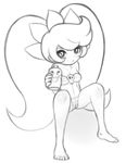  ashley_(warioware) barefoot bikini cameltoe greyscale headdress long_hair mato_spectoru monochrome solo swimsuit toes twintails very_long_hair warioware 