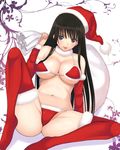  :p arm_support bad_id bad_pixiv_id bare_shoulders bikini black_eyes black_hair breasts christmas cleavage hat kamimiya large_breasts legs long_hair long_legs looking_at_viewer navel original red_bikini red_legwear sack santa_costume santa_hat simple_background sitting solo spread_legs swimsuit thighhighs thighs tongue tongue_out white_background 