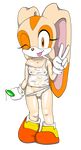  alpha_channel anthro areola cream_the_rabbit cub erect_nipples female hi_res jetfrozen lagomorph long_ears looking_at_viewer mammal nipples one_eye_closed plain_background rabbit sega smile solo sonic_(series) tongue tongue_out transparent_background wink young 