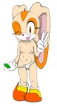  alpha_channel anthro areola breasts cream_the_rabbit cub erect_nipples female hi_res jetfrozen lagomorph long_ears looking_at_viewer mammal navel nipples one_eye_closed panties plain_background rabbit sega small_breasts smile solo sonic_(series) tongue tongue_out transparent_background underwear undressing wink young 