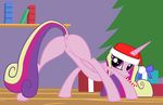  book butt candy_cane christmas eating equine female friendship_is_magic gift hat holidays horn horse mammal my_little_pony neckbeardotw pony presenting presenting_hindquarters presents princess_cadance_(mlp) pussy santa_hat solo teats winged_unicorn wings 