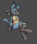  anthro breasts canine digitigrade female grey_background jackal lactating lucario mammal milk nintendo nipples nude pawpads plain_background pok&#233;mon pok&eacute;mon pussy pussy_juice red_eyes sheshark sitting solo spikes video_games wet_pussy wide_hips 