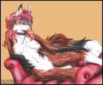  breasts canine female fox hippiewolf mammal nipples nude pinup pose pussy sofa solo traditional_media 